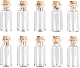 XNJIHWA 20Pcs 2ml Wishing Bottles Mini Glass Jars Bottles with Cork Stoppers Message Glass Bottle for DIY Arts Crafts Decoration,Storage Accessories