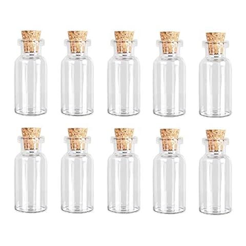 XNJIHWA 20Pcs 2ml Wishing Bottles Mini Glass Jars Bottles with Cork Stoppers Message Glass Bottle for DIY Arts Crafts Decoration,Storage Accessories Cover