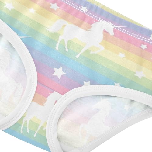 White Unicorn Stars Rainbow Pastel Toddler Girls Underwear 2t Cotton Panties Little Girl Bright Kids Briefs Undies4