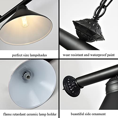 Etoten 70" Pool Table Lighting For Snooker Table, Classic Pool Table Light For 7' 8' 9' Table - Billiards & Pool Table Light Fixtures, Billiards Light For Billiards Room, Kitchen Island(Black) #TOP4