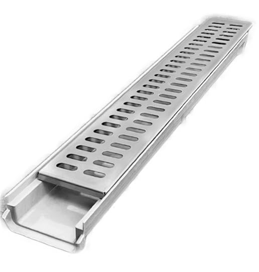 Caniveau de drainage en U anti-inondation cour et garage avec grilles inox