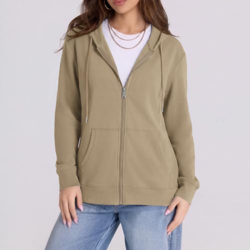 Image of Witsmile Zip Up Hoodie Women Oversized Sweatshirt Long Sleeve 2026 Fall Outfit Lightweight Jackets Workout Clothes