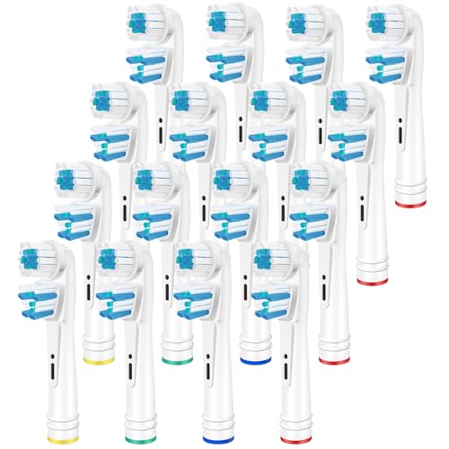 Dual Clean Testine di Ricambio Compatibili con Spazzolino Elettrico Orale B - Doppia Azione Pulente Per una Pulizia Completa e Efficace - Di Kisstta (16)