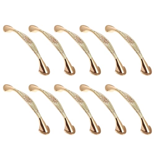 TIDTALEO Tiradores para Cajones y Puertas de Armarios 10 Piezas Aleación de Aluminio Color Blanco Marfil Estilo Europeo Tamaño 96 Mm para Muebles de Cocina y Tocador