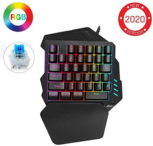 Teclado Gamer Wendry One Handed USB RGB miniatura 2