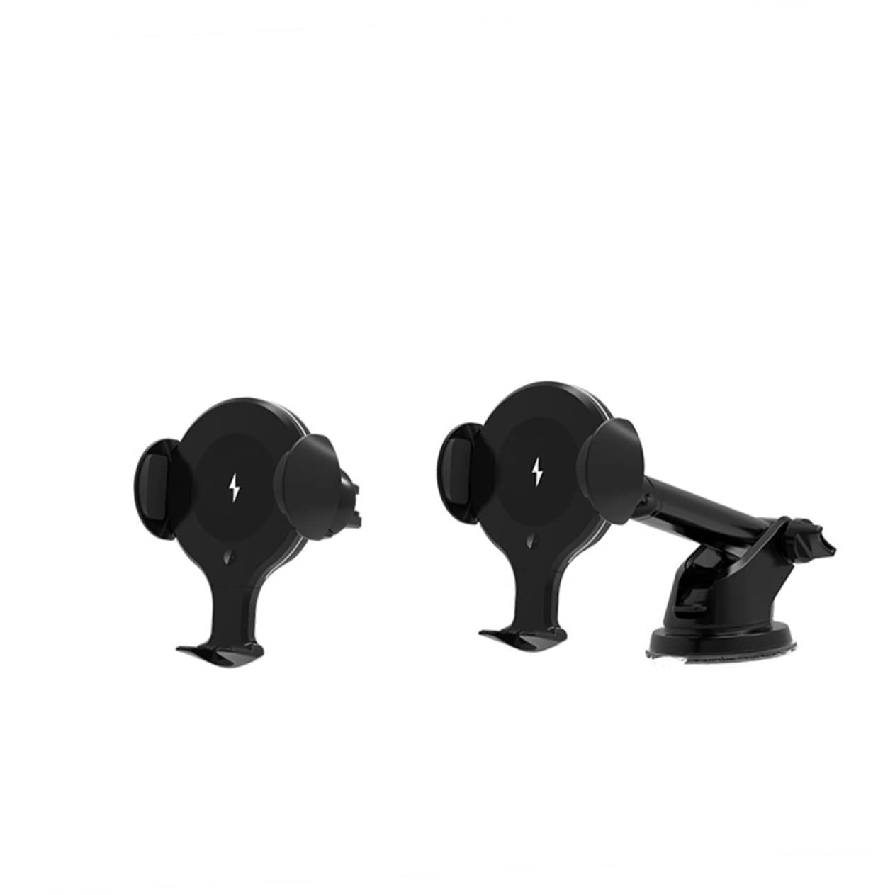 Caricabatterie Wireless Auto 10w per Telefono Supporto | Nero, Abs e Pom, Braccio Telescopico, Clip Bocchetta e Ventosa Inclusi