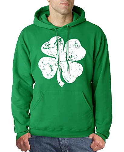 Arvilhill Men's St Patrick's Day Sweatshirt Green Shamrock Irish Printed Long Sleeve Hoodie with Kangaroo Pocket CLOVER XL