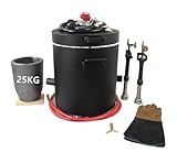 25KG(55LBs) Large Propane Smelting Furnace Kit with Crucible 25KG, Double Forge Burners, Foundry Casting Kiln Furnace for Melting Metal Recycle Gold Copper Aluminum