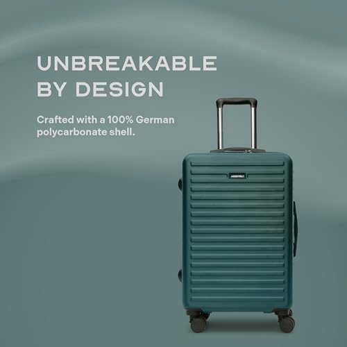 Image of Assembly Large Check-in Suitcase with 3 Packing Cubes & TSA Lock, Durable Polycarbonate Hard Shell Luggage for Adventure Travel, Green, 28-Inch