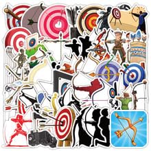 50PCS Archery Stickers for Water Bottle,Luggage,Computer,Scrapbook,Bike,Car,Helmet,Phone,Laptop,Aesthetic Cartoon Shooting Waterproof Vinyl Decals,Girls Teens Sticker,Trendy Sport Graffiti Sticker - Image 2