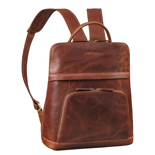 Sac à dos cuir femme vintage petit format cognac STILORD Jolanda