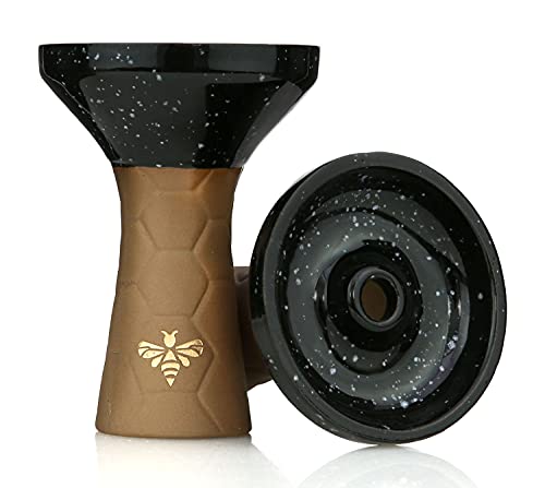Bee Hookah Phunnel Brown Shisha Kopf - Half Glazed Black White