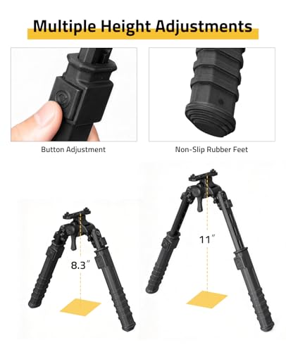 Image of CVLIFE Bipod with Tiltable Head 8-11 Inches Bipod for Outdoors