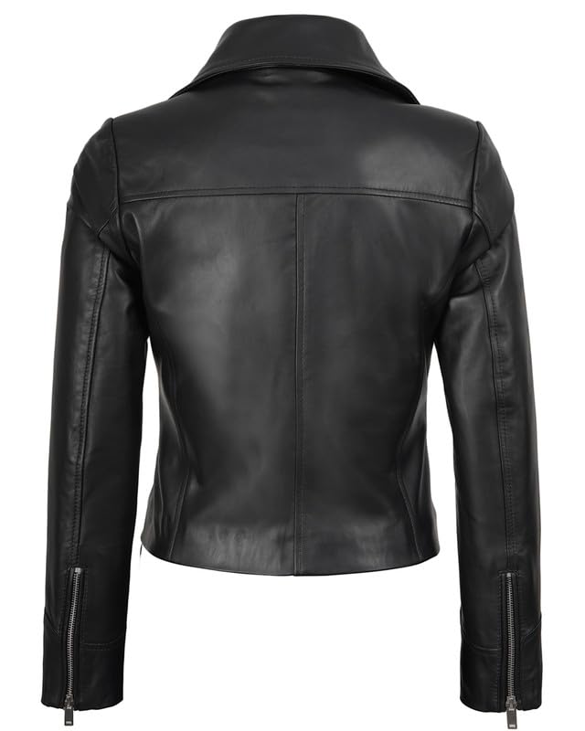 Blingsoul Womens Real Leather Jacket - Asymmetrical Leather Jackets for Women4