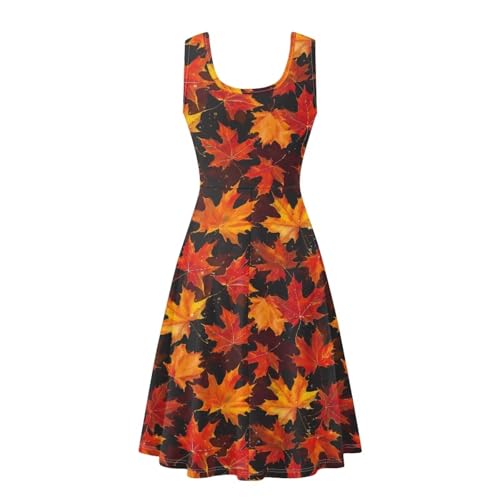 Image of Women Stylish Tank Dresses Sleeveless Round Neck Midi Casual Dress with Pocket for Summer