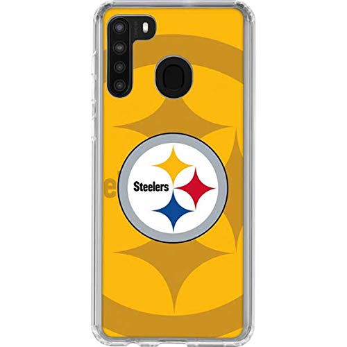 Skinit Clear Phone Case Compatible with Galaxy A21 - Officially Licensed NFL Pittsburgh Steelers Double Vision Design