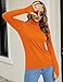 LUYAA Womens Fall Turtleneck Top Long Sleeve Ultra Soft Fall Thumb Holes Shirts Winter Orange M