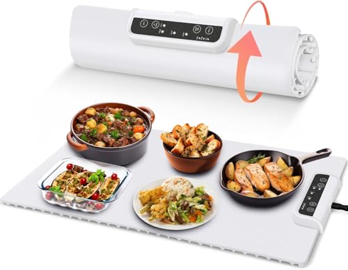 Lux Food Warming Mat for Buffet – 24.2 x 15.75 x 0.84 Inches Large Electric Warming Tray with Anti-Heat Mat – Even Heat Distribution Warming Mat for Food Buffet Warmer for Catering, Home, Parties