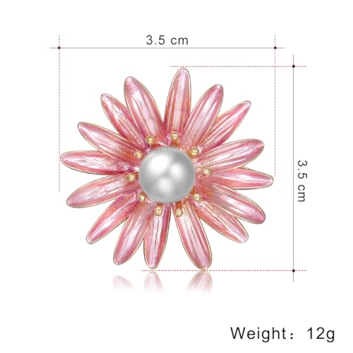 Image of Rhinestone Flower Pin Camellia Drop Oil Brooch Big Large Rose Bouquet Brooch Pin Pearl Daisy Peony Brooch Lapel Pins Elegant Clothing Hat Bag Skirt Accessories for Women