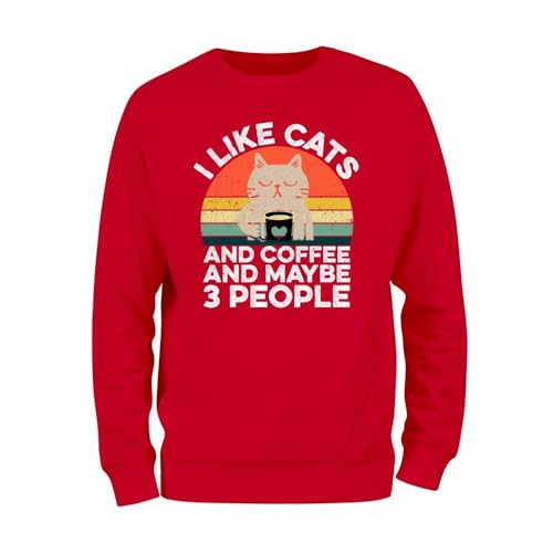 I Like Cats And Coffee Sweatshirt, Long Sleeve Casual Unisex Sweatshirt for Christmas