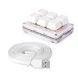 Ecarke 6-Key Gaming Keyboard, USB Mini 6-Key Keypad Mechanical Gaming PC Keyboards Programming Macro with Software OSU HID Standard Keyboard.