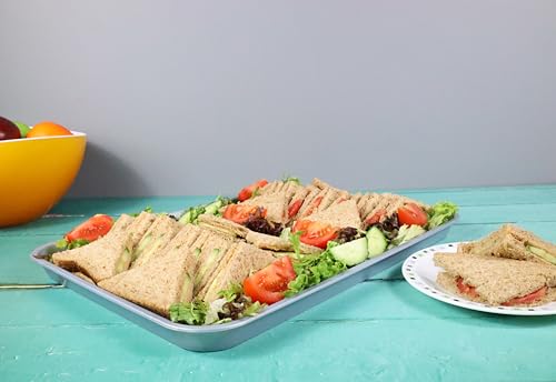 Bandeja expositora grande rectangular plateada Harfield para vitrinas 4