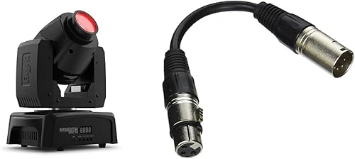 CHAUVE DJ (CHDDJ) Intimidator Spot 110 LED Luz de cabeza móvil con adaptador de cable DMX3F5M DMX