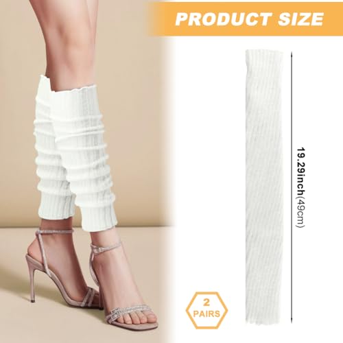 2 Pairs Extra Soft Knits Leg Warmer for Women Winter Fashion Toeless Dance Training Socks for Yoga, Ballet Dance3