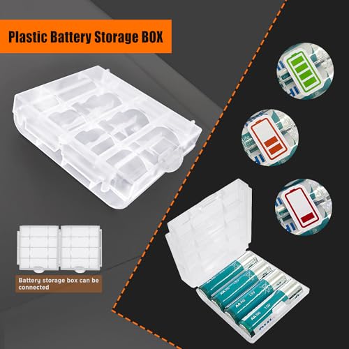 KUOQIY 4 Stücke 3x1.5V AA Batteriehalter, 4.5V Kunststoff Batteriehalter Gehäuse mit Eingebaut USB Buchse und EIN/AUS Schalter und Abdeckung, mit 2 Stücke Batteriebox aus Kunststoff, Weiß