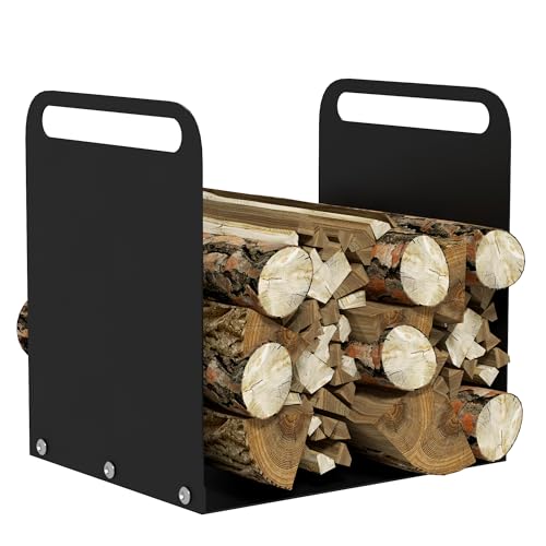 Outsunny Kaminholzregal für innen Stahl 36,5x30x36cm...