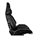 IKON MOTORSPORTS, Universal Racing Seats Left Driver Side with Dual Slider, Black with Red Stitch Red Stripe PU Leather Reclinable