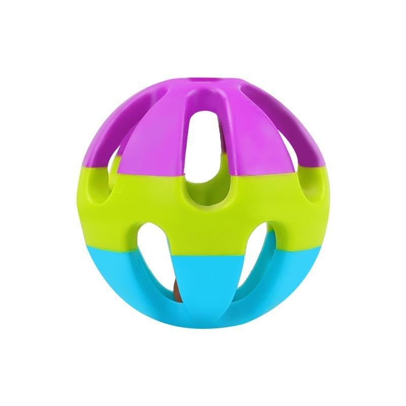 Colorful Dog Toys for Medium to Large Breed Dogs Hollow Ball with Bell Inside Interactive Plastic for Relieving