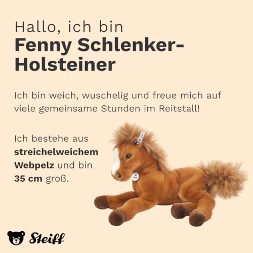 Steiff Kuscheltier Fenny Schlenker-Holsteiner, Süßes Stofftier mit Kunststoffaugen, Kinder, Jungen & Mädchen, Plüschtier 35 cm, Hellbraun, 070082