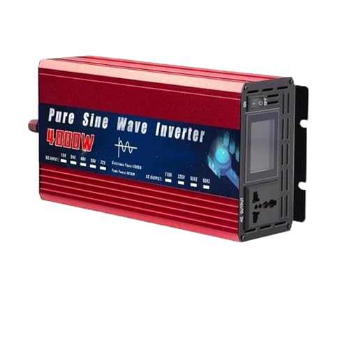 DZSYOHFS Inversor Inversor De Onda Sinusoidal Pura De 12V 220 V 110 V 2000 W 3000 W 4000 W Y 5000 W Convertidor De Voltaje Portátil De CC A CA para Coche Inversor Onda Pura(220V 60Hz,4000W)