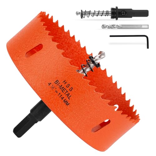Image of 4-1 /2 Inch Hole Saw 4.5 inch Circle Drill Bit Wood Metal Drywall Plastic Pipe