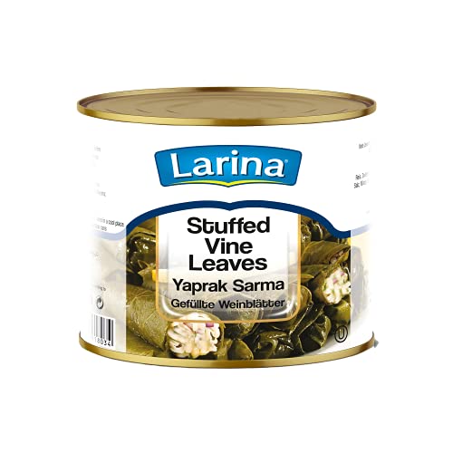 Larina 2kg SVL Larina Stuffed Grape Leaves with Rice (Dolmades), 4.4Lb (2 kg) - 60 pieces | Premium, Large (70 oz), Ready to Eat Vegan Rolls, Super Tasty (1 Pack)