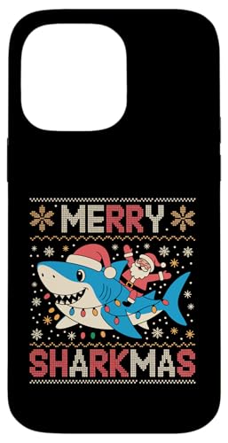 Merry Sharkmas AO[Z[^[ T^ CfBO V[N Cgt X}zP[X iPhone 14 Pro Max p