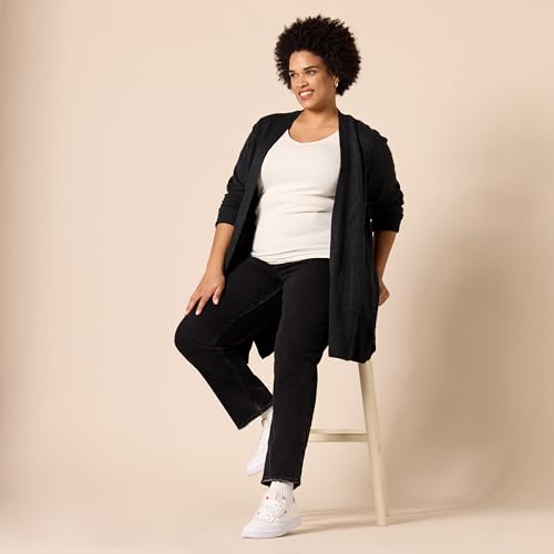 Image of Amazon Essentials Women's Long-Sleeve Jersey Stitch Open-Front Cardigan