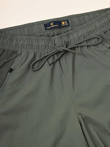 Image of TECHNOSPORT Mens Woven Regular Fit Activewear Joggers for Running, Gym, Sports and Regular Use Stretchable, Colorblock and Antimicrobial