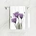 ZOEO Lavender Hand Towel Iris Purple Hope Flowers Dish Towels Cotton Face Towel Bath Decor Set for Girls 30x15 inch Gym Yoga Towels for Mothers Day