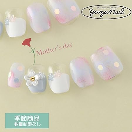 Amazon ゆずネイル ネイルチップ ブルー系 クリア系 春 夏 きれい フェミニン フェミカジ ガーリッシュ デート ドレス 結婚式 お呼ばれ ゲスト C Q C ゆずネイル ネイルチップ 通販