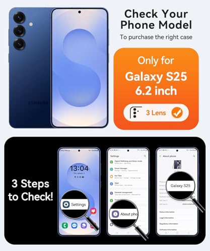 Image of CANSHN Designed for Samsung Galaxy S25 Case (2025) [Full Camera Protection] [Compatible with Magsafe] Translucent Matte Back Protective Phone Cover, Deep Blue