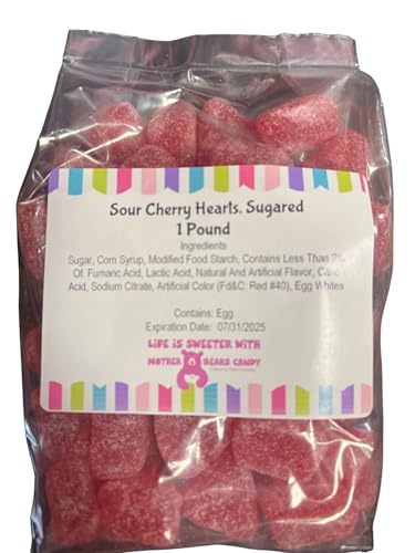 Sour Cherry Jelly Hearts - Bolsa resellable 1 lb miniatura 3