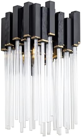 Varaluz Matrix 1-Lt Sconce - Matte Black/French Gold