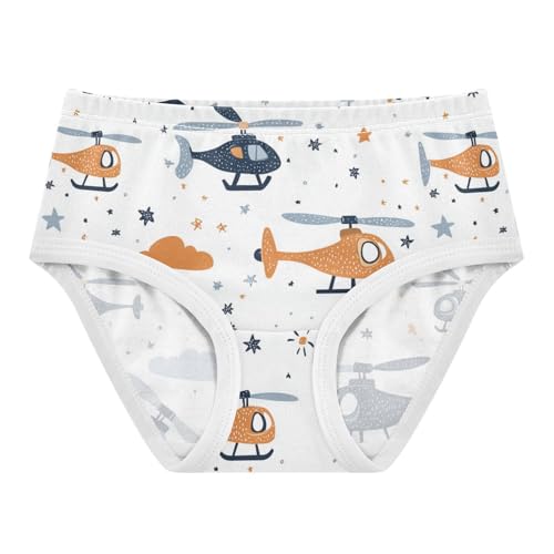 Wusikd Cute Helicopters Girls' Underwear Cotton Clouds Stars Blue Grey Girls Briefs Soft Toddler Underwear 2T