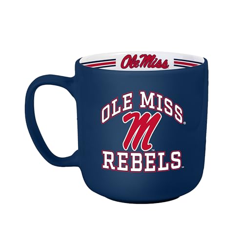 Image of Logo Brands NCAA Ole Miss Rebels 15 oz Stripe Coffee Mug - 15 Fluid Ounces | Ceramic | Officially Licensed | Vintage Team Logo | Great Gift