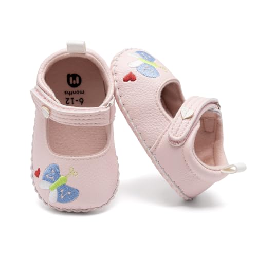 Image of Meckior Infant Baby Girl Sandals Soft Non-Slip Rubber Sole Handmade Princess Wedding Dress Shoes Toddler First Walkers