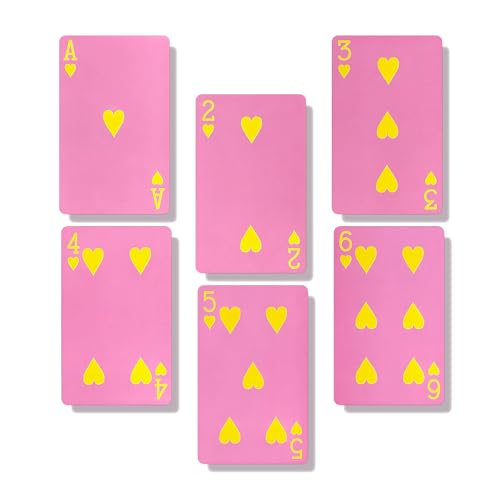 2 Decks Pink Playing Cards, Pink Deck of Cards, Easy to Shuffle, Paper Poker, Party Supplies