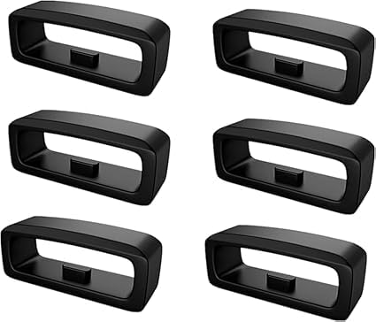 6 trabillas de silicona negra para correa de reloj, compatible con Garmin Forerunner 245/245 Music/645/645 Music Band Loop, 2025 actualizado 20 mm anillo de bloqueo de repuesto para reloj inteligente,