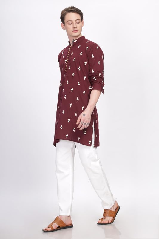 Image of BE ACTIVE Men's Traditional Embroidered Full Sleeves Kurta || Cotton Kurta for Men || Men Kurta for Wedding || Kurta for Men (A-SK1021 Parent)